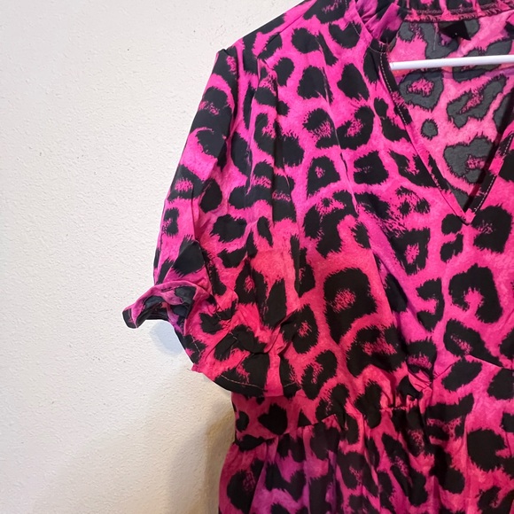 SHEIN Pink and Black Leopard Print Midi Dress. Size 2X - Picture 5 of 6